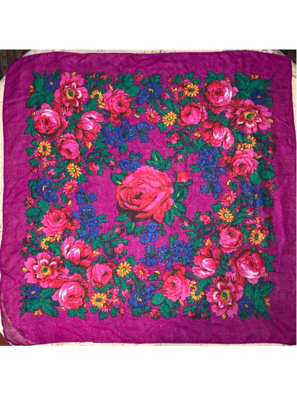 Women's Unbranded Scarf One Size Purple Floral